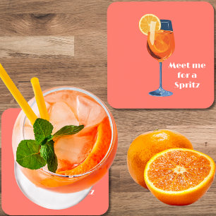 Italian Cocktail Drink Vintage Retro Happy Hour Coaster
