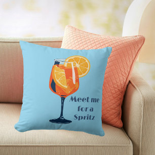 Italian Cocktail Drink Vintage Retro Happy Hour Cushion