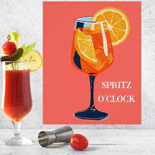 Italian Cocktail Happy Hour Vintage Retro Abstract Poster