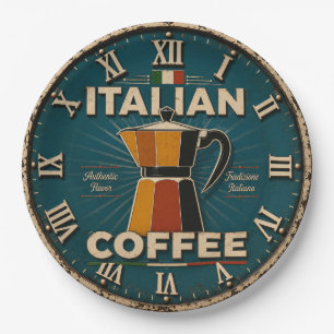 Italian Coffee Paper Plate