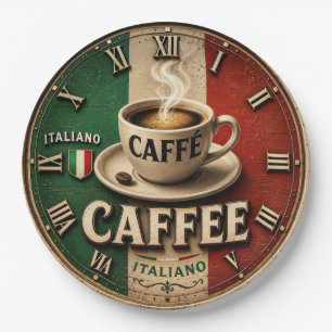 Italian Coffee Rustic Kitchen Vintage Espresso Paper Plate