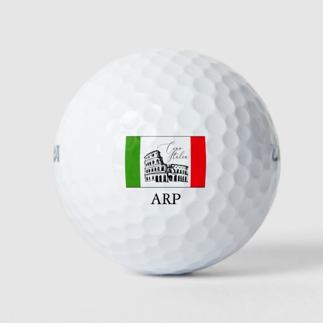 *~* Italian Colosseum Flag Ciao Italia Italy Golf Balls (Front)