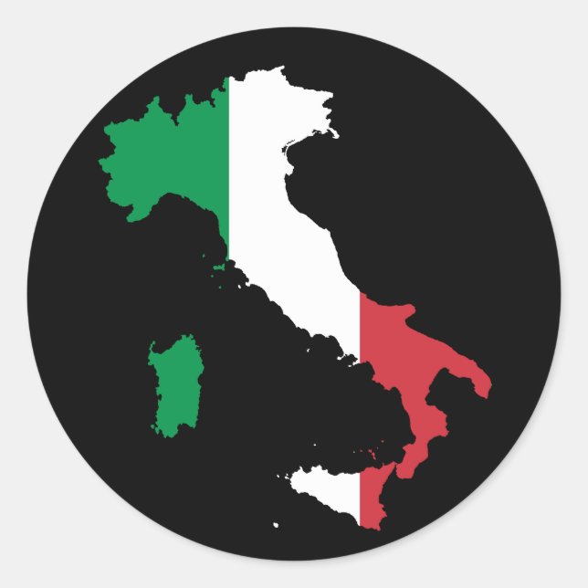 Italian Colours on the Boot Classic Round Sticker (Front)