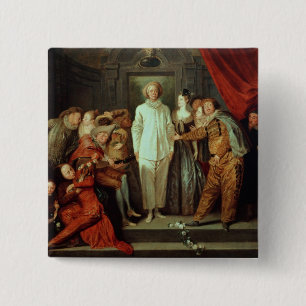 Italian Comedians, c.1720 15 Cm Square Badge