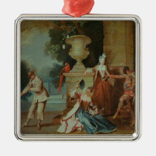 Italian Comedians in a Park, c.1725 Metal Tree Decoration