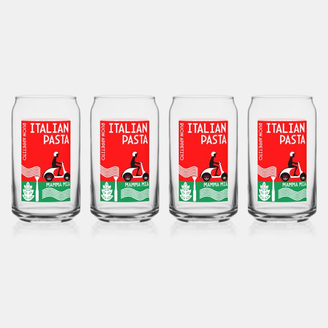 Italian Cook Can Glass (Front)