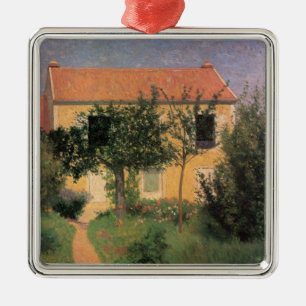 Italian Country House With a Red Roof Metal Ornament