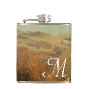 Italian Country Side Rollin Monogram Whiskey Flask