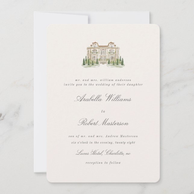 Italian Countryside Elegant Wedding Invitation (Front)