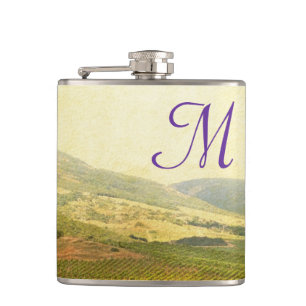 Italian Countryside Winery Monogram Whiskey Flask