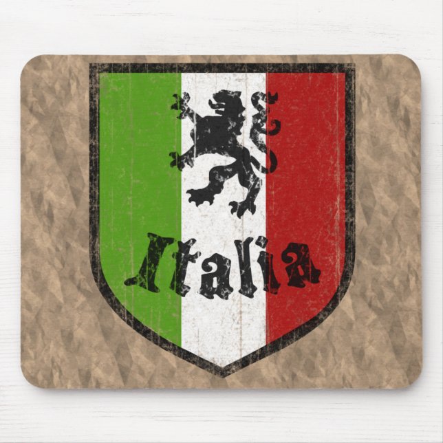 Italian Crest Vintage Brown Mousepad (Front)