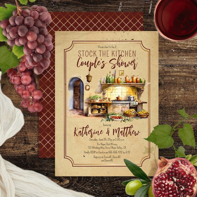 Italian Cuisine Stock the Kitchen Couple's Shower Invitation (Creator Uploaded)