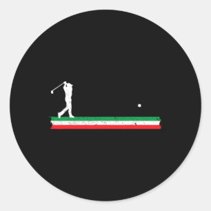Italian Dad Golfing Father Italy Flag Golf Fan Uni Classic Round Sticker