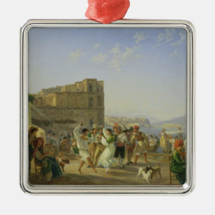 Italian Dancing, Naples, 1836 Metal Ornament