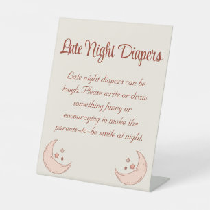 Italian Dessert Cafe Baby Shower Late Night Diaper Pedestal Sign