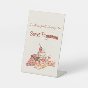 Italian Dessert Cafe Baby Shower Thank You Pedestal Sign