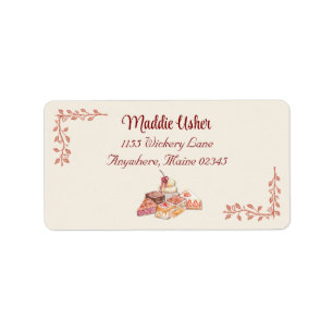 Italian Dessert European Café Baby Shower Label