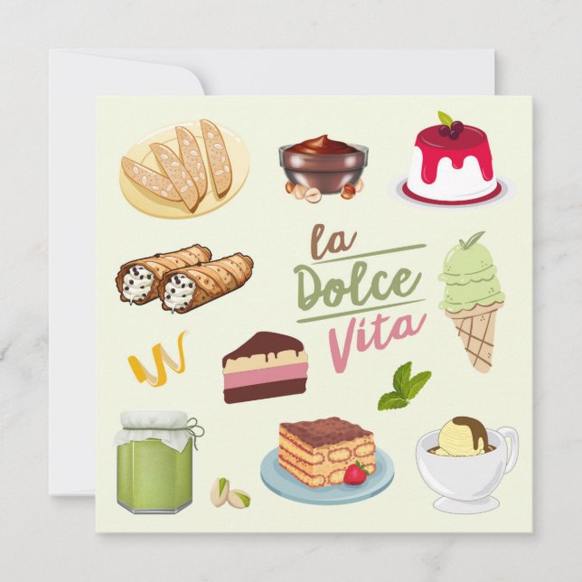 Italian Desserts Sweets Card (Front)