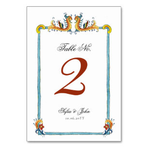 Italian destination wedding  table number