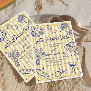 Italian Dinner La Dolce Vita Birthday Invitation