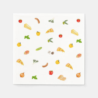 Italian Dinner Pizza Elegant Party Paper Napkin