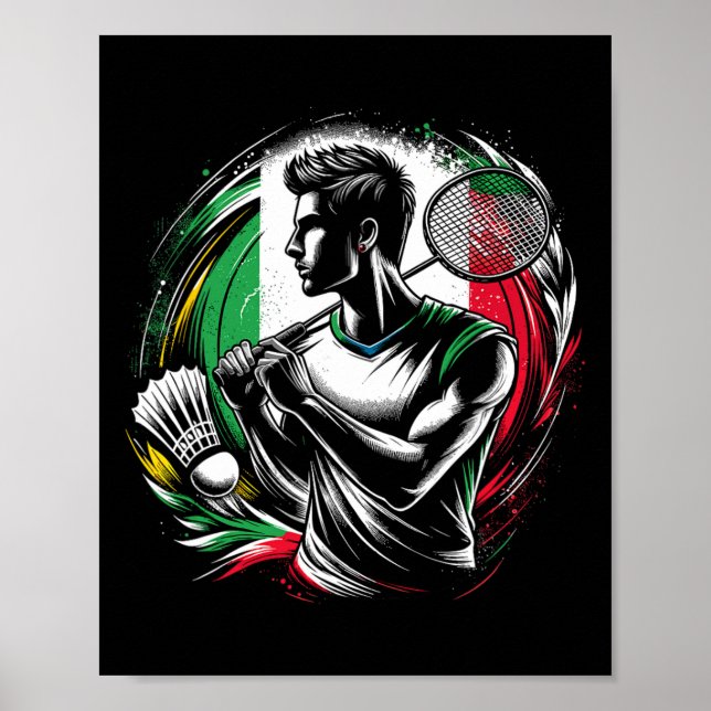 Italian Dminton Player Sportsman Athlete Coach  Poster (Front)