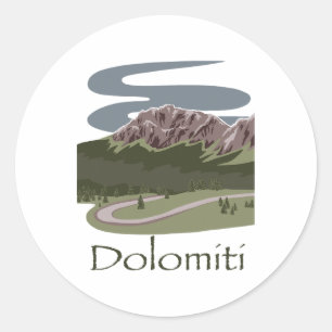 Italian Dolomites Hiking Design Travel The Alps Ap Classic Round Sticker