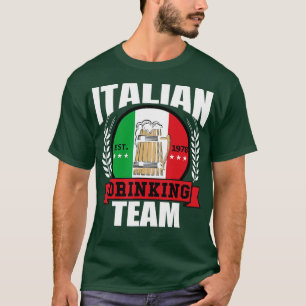 Italian Drinking Team Funny Italy Flag Beer Party  T-Shirt