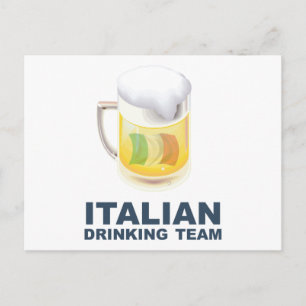 Italian Drinking Team Postcard