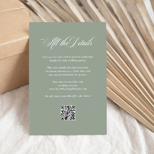 Italian Elegance   Wedding Guest Details QR Code Enclosure Card