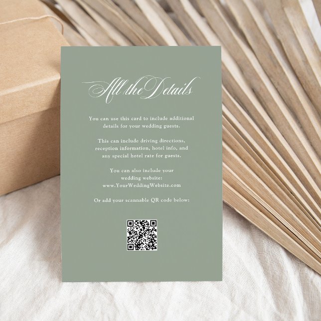 Italian Elegance | Wedding Guest Details QR Code Enclosure Card (Creator Uploaded)
