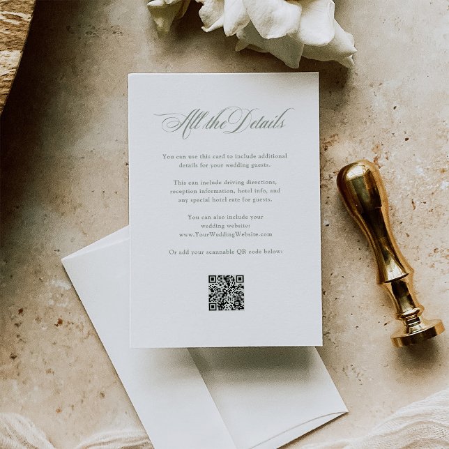 Italian Elegance | Wedding Guest Details QR Code Enclosure Card (Creator Uploaded)