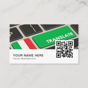Italian English translator  QR Code  Business Car Business Card