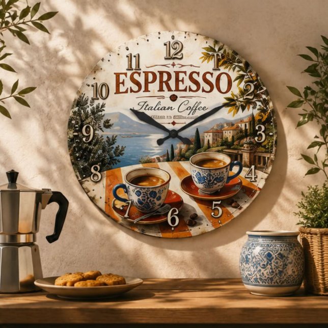 Italian Espresso Coffee Large Clock (Creator Uploaded)