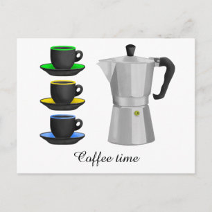 Italian Espresso Coffee Pot Postcard