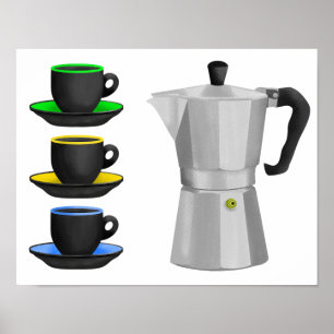 Italian Espresso Coffee Pot Poster