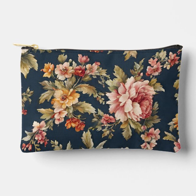 Italian Exquisite Beautiful Floral Pattern Accessory Pouch (Front)