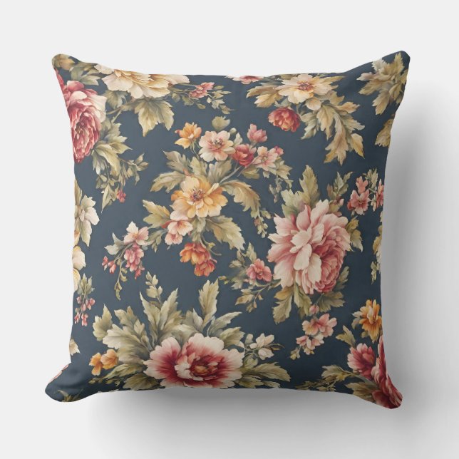 Italian Exquisite Beautiful Floral Pattern Cushion (Front)