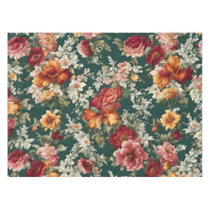 Italian Exquisite, Delicate Flowers with Greenery Tablecloth