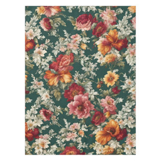 Italian Exquisite, Delicate Flowers with Greenery Tablecloth