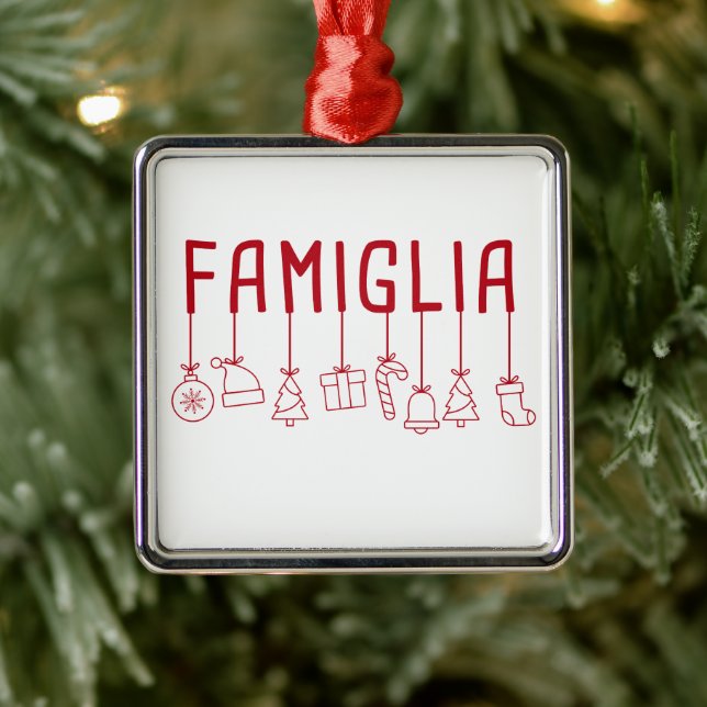 Italian Famiglia - Matching Family Christmas   Metal Ornament (Tree)