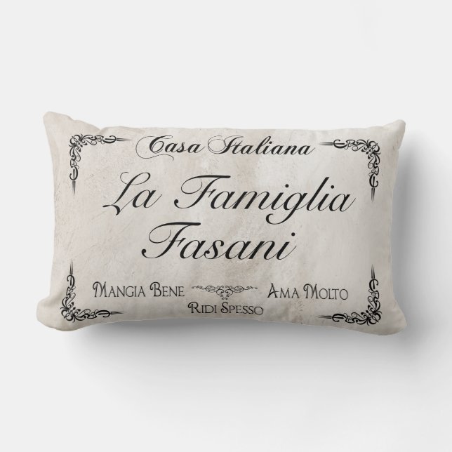 Italian Family Pillow to Personalise Throw Pillow (Front)