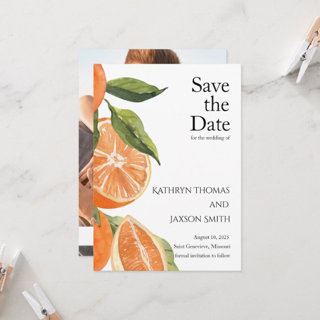 Italian Farmhouse Wedding Save the Date Invitation (Front/Back In Situ)