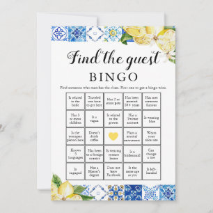 Italian Find the Guest Bingo Bridal Shower Game Invitation