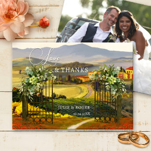 Italian Fine Art Custom Photo Wedding Thank You Card