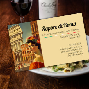 Italian Fine Dining Restaurant Chef Business Card