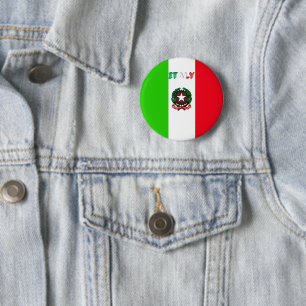 Italian flag 6 cm round badge
