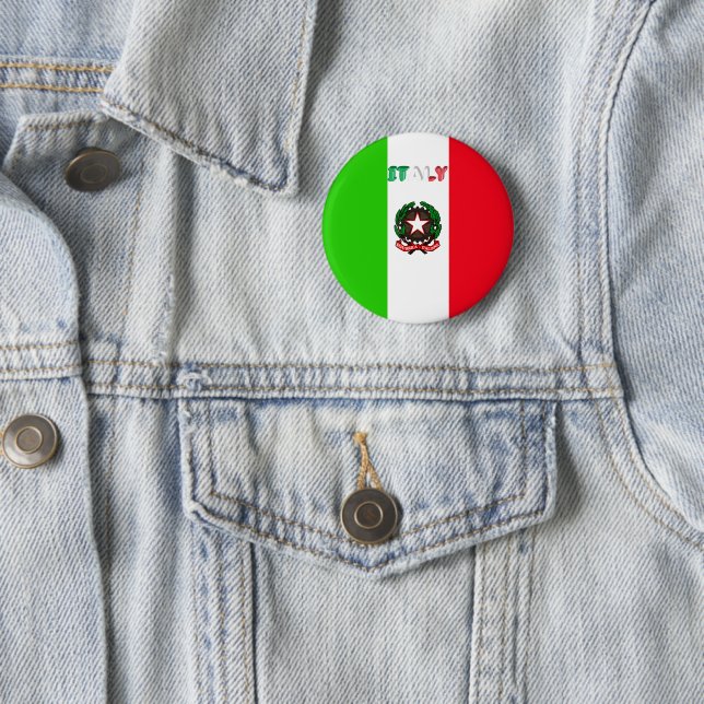 Italian flag 6 cm round badge (In Situ)