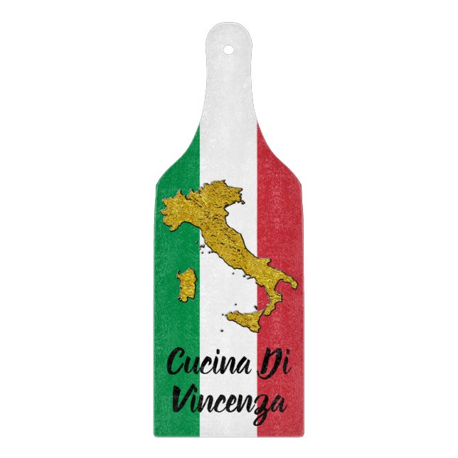 Italian Flag and Map Cutting Board (Front)