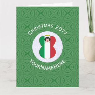 Italian Flag Angel Christmas Personalised Card